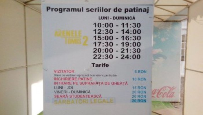 Tarife speciale la patinoar pentru studenţi şi cu ocazia sărbătorilor